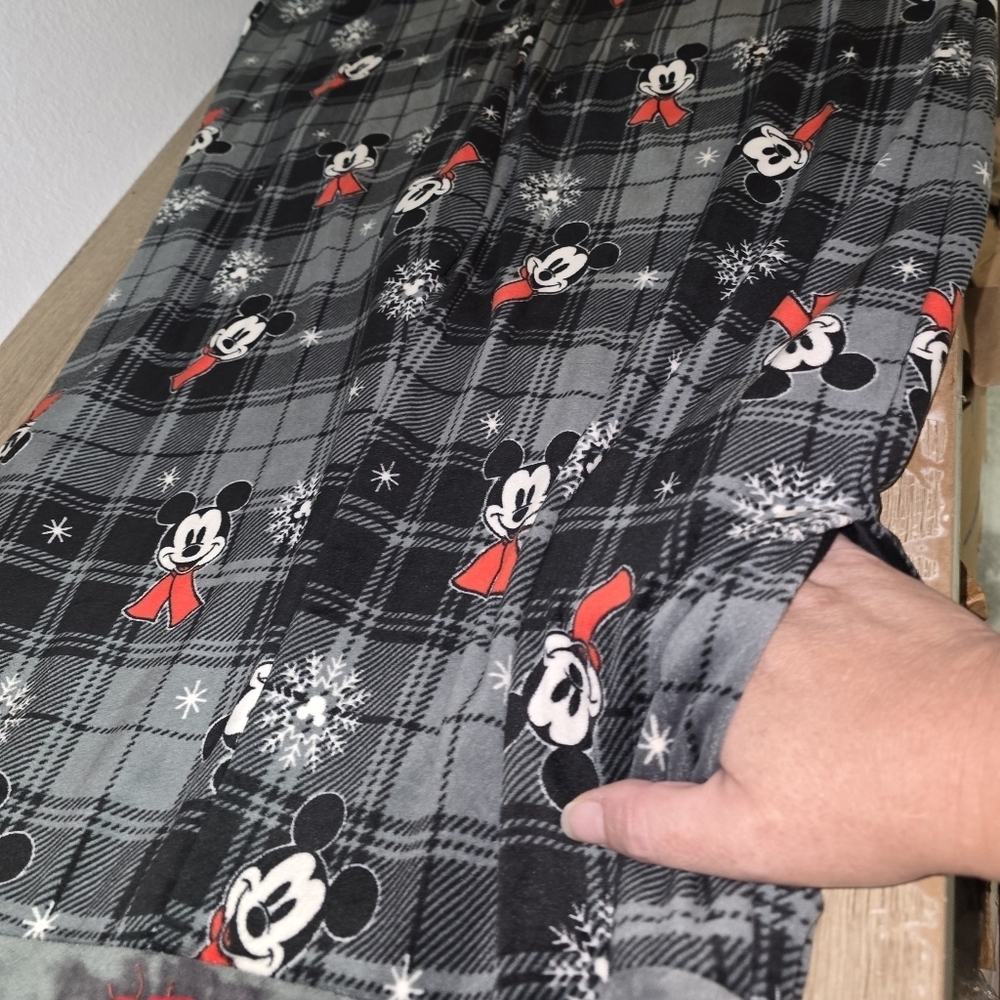 Disney Christmas Mickey Mouse Velour Jumpsuit PJ Pajama Overalls Junior's XL - Picture 5 of 10